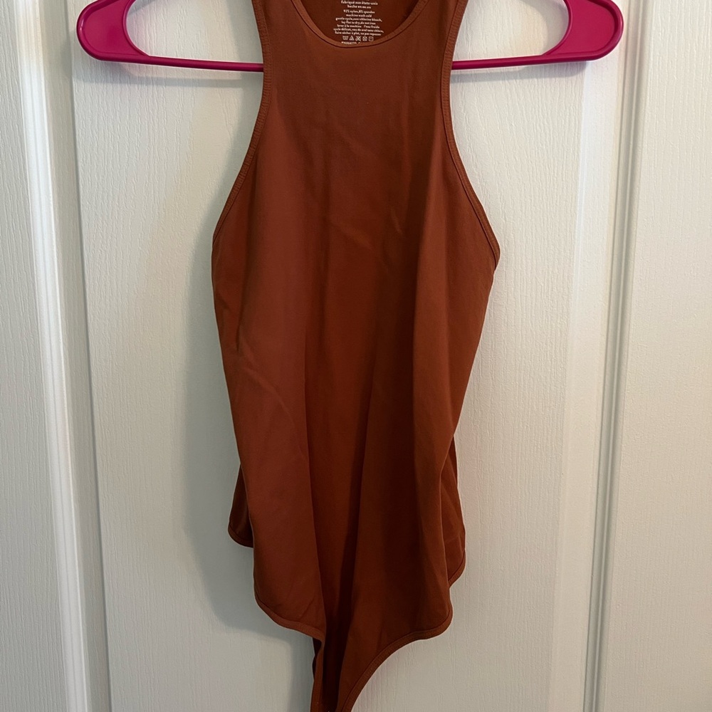 Rust Orange Sleeveless Bodysuit